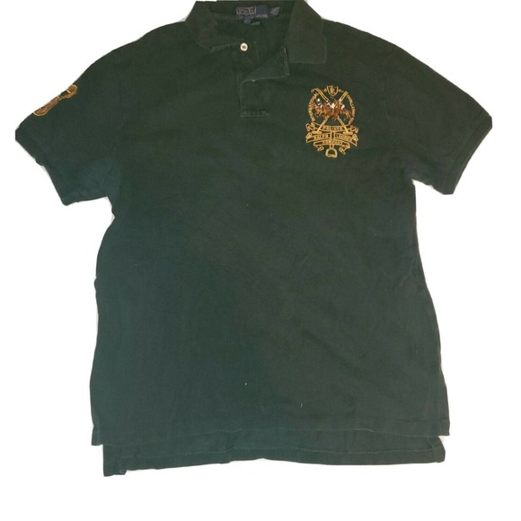 Polo Ralph Lauren Mens‎ Large slim Rugby Polo Shirt Custom Challenge Cup Green - Picture 1 of 8